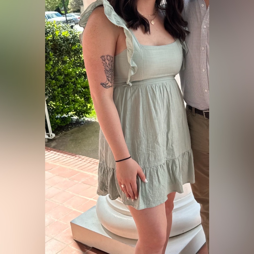 Sage Green Ruffle Dress